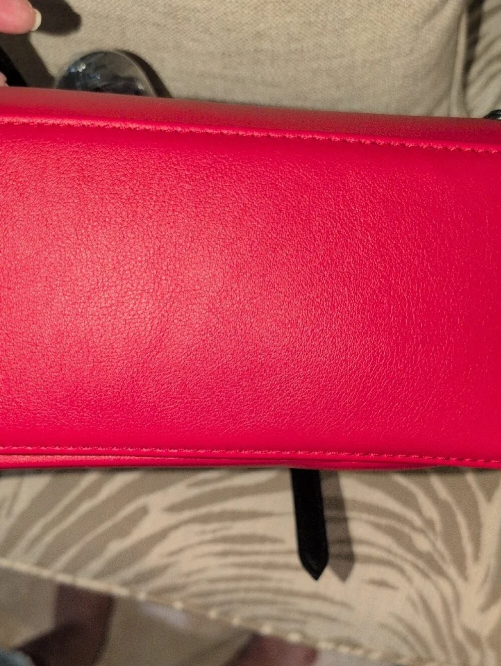 Two-Tone Red and Black Faux Leather Backpack By American Bee